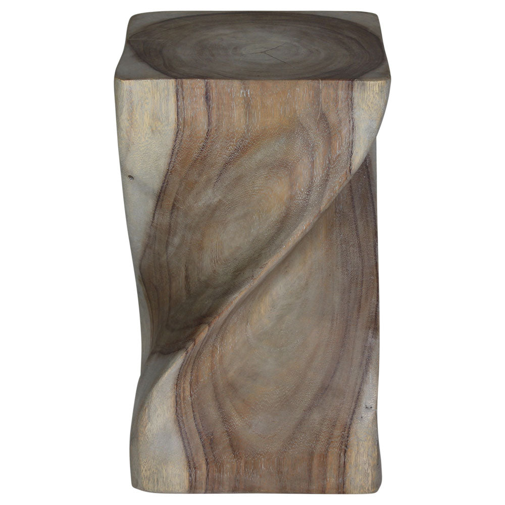 Haussmann Big Twist Pedestal Table, Grey, 12 x 12 x 20 in H