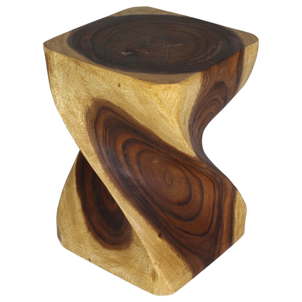 Haussmann Big Twist Pedestal Table, Oak, 14 x 14 x 20 in H