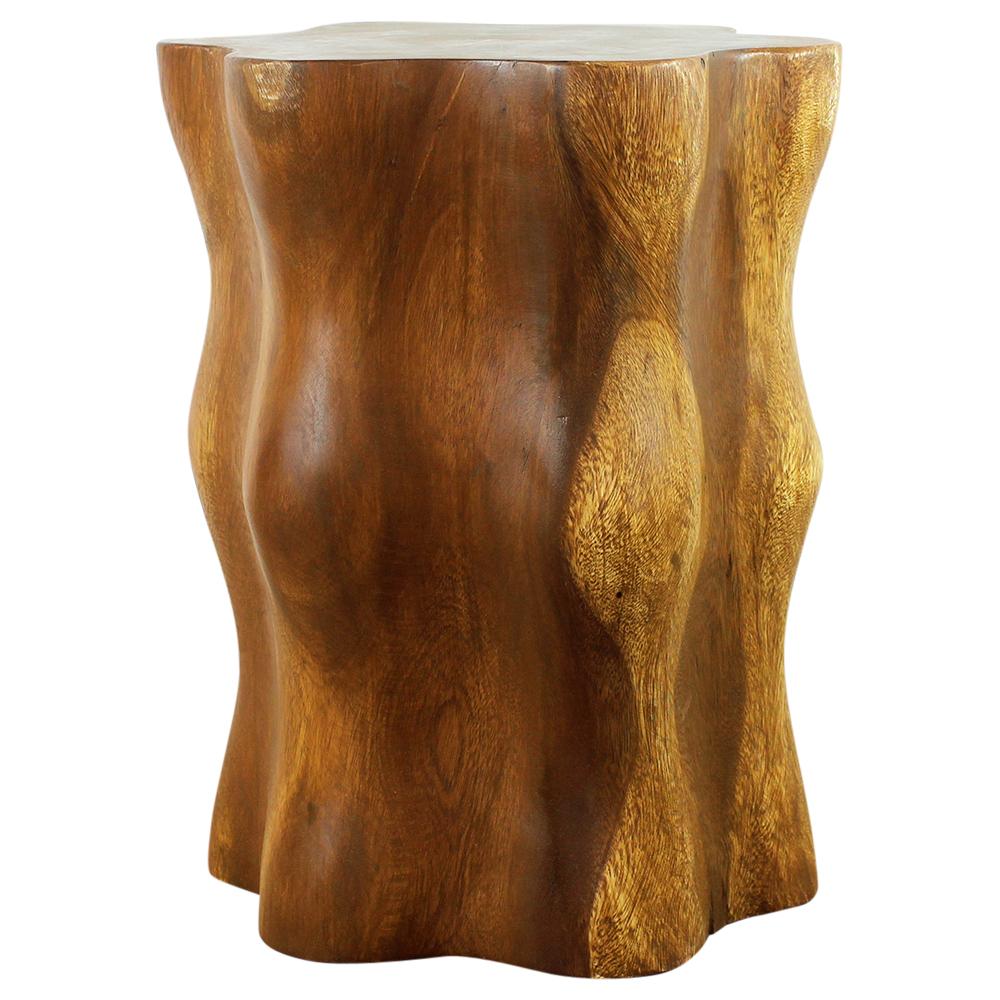 Haussmann Natural Stump Pedestal Table, Oak, 16 in dia x 20 in H