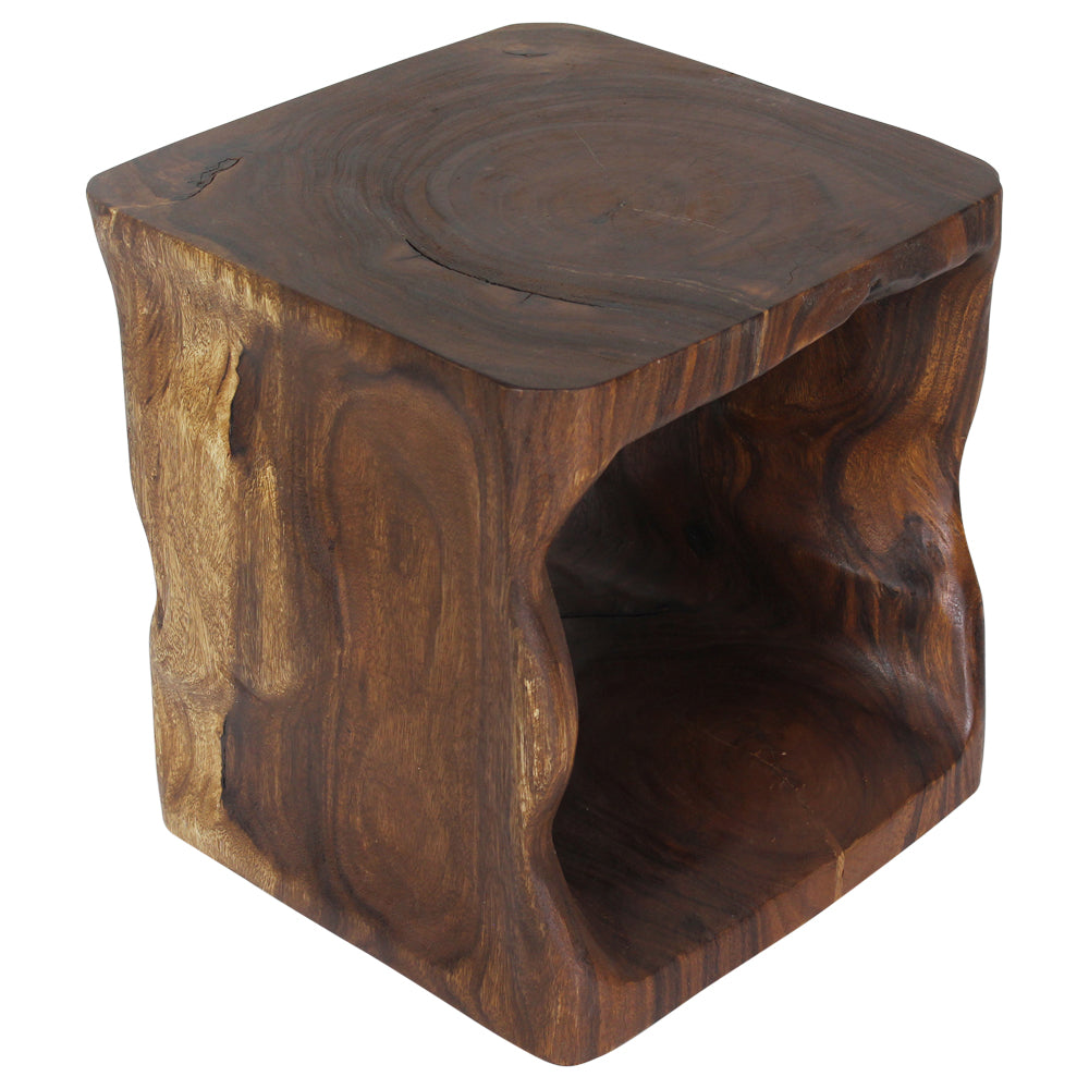 Haussmann® Wood Natural Cube End Sofa Table 16 in x 16 in H Walnut Oil