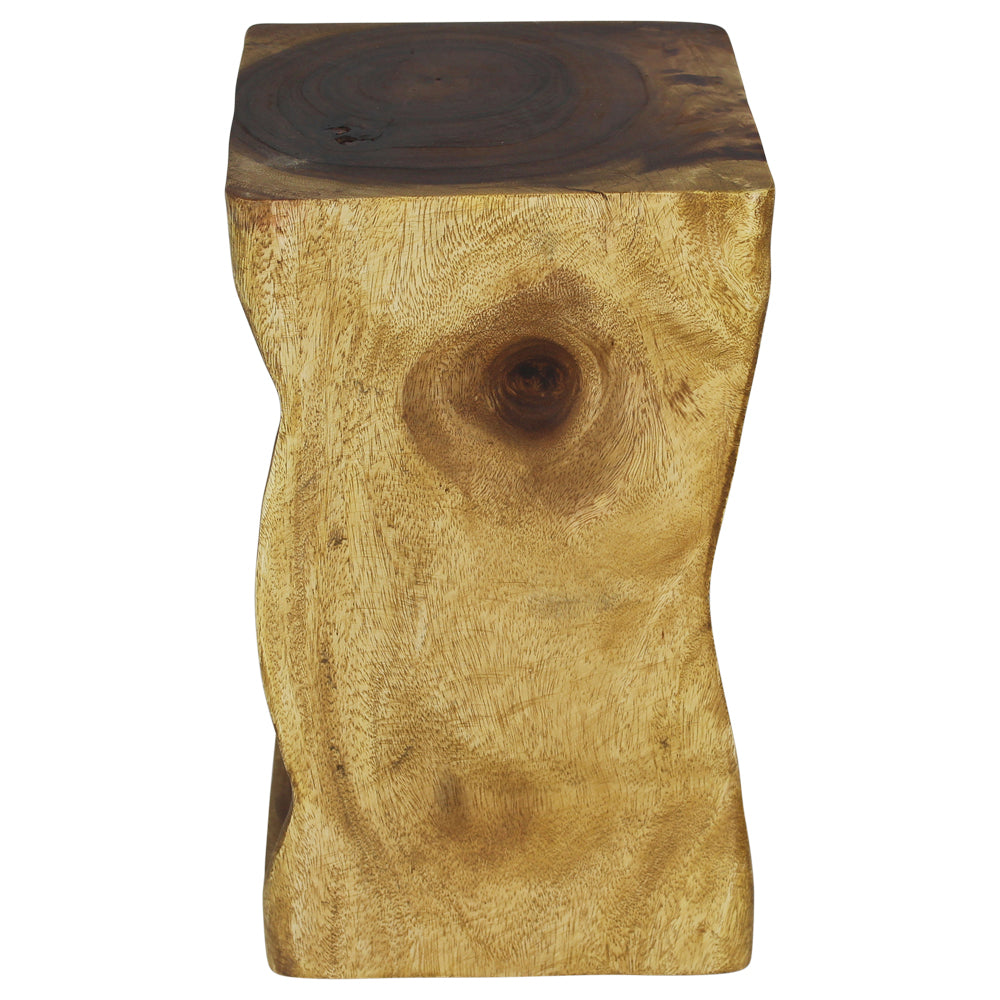 Haussmann® Wood Natural Stool End Table 12 In Sq X 20 In High Oak Oil