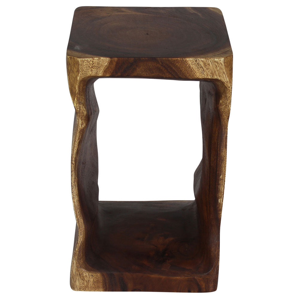 Haussmann Solid Wood Natural Sculptural Table, Walnut, 12 x 12 x 20 in H