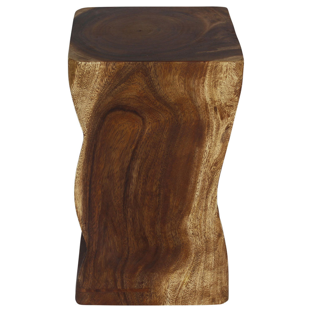 Haussmann Solid Wood Natural Sculptural Table, Walnut, 12 x 12 x 20 in H