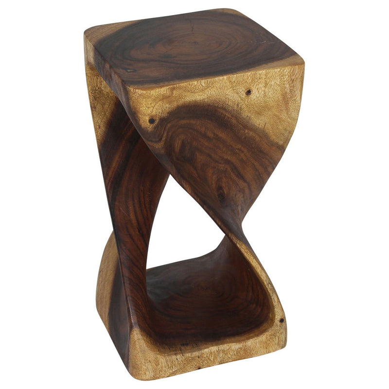 Haussmann Original Wood Twist End Table 10x10x18 in Height Oak Oil