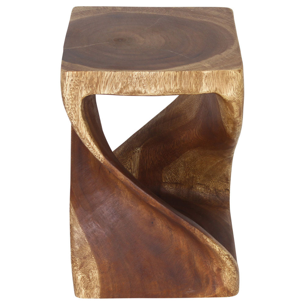 Haussmann Original Twist Pedestal Side Table, Walnut, 12 x 12 x 18 in H