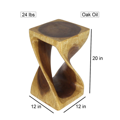 Haussmann® Original Wood Twist Stool 12 X 12 X 20 In High Oak Oil
