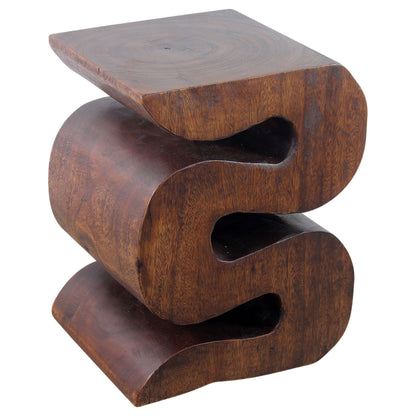 Haussmann® Wood BIG Wave Verve Accent Snake Table 12 x 14 x 18 in H Mocha Oil