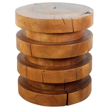Haussmann® Wood Towering Rings Table 18 in DIA x 20 in H Walnut Oil