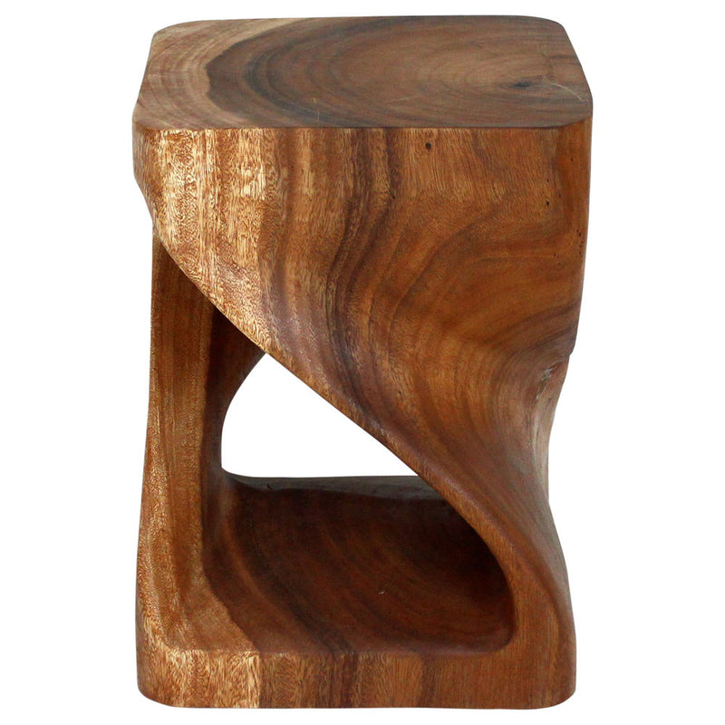 Haussmann® Wood Twist End Table 15 x 15 x 20 in H Cherry Oil