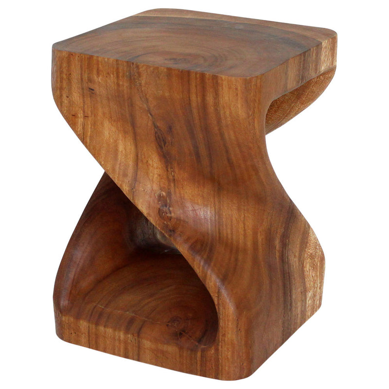 Haussmann® Wood Twist End Table 15 x 15 x 20 in H Cherry Oil