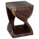 Haussmann® Wood Twist End Table 15 x 15 x 20 in H Mocha Oil