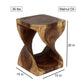 Haussmann Original Twist Pedestal Side Table, Walnut, 15 x 15 x 20 in H, dimensions