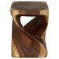 Haussmann Original Twist Pedestal Side Table, Walnut, 15 x 15 x 20 in H