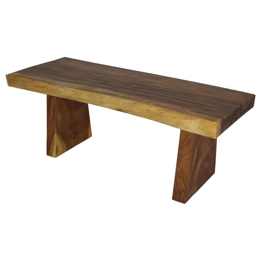 Haussmann Wood Natural Edge Bench 48 in x 18 x 18 in H KD Oak Oil