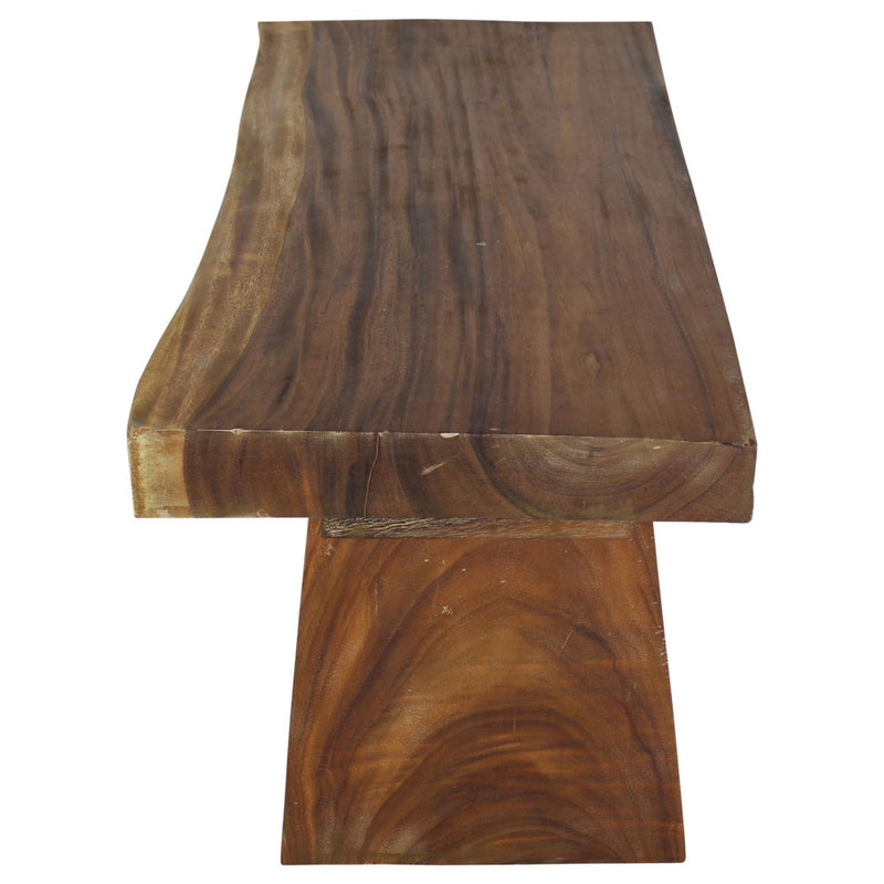 Haussmann Wood Natural Edge Bench 48 in x 18 x 18 in H KD Oak Oil