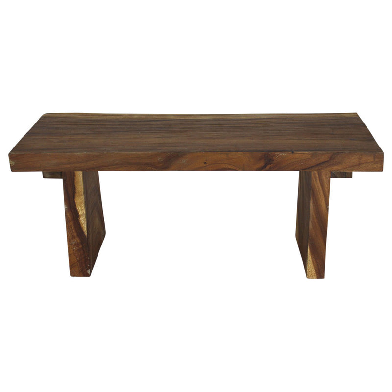 Haussmann Wood Natural Edge Bench 48 in x 18 x 18 in H KD Oak Oil