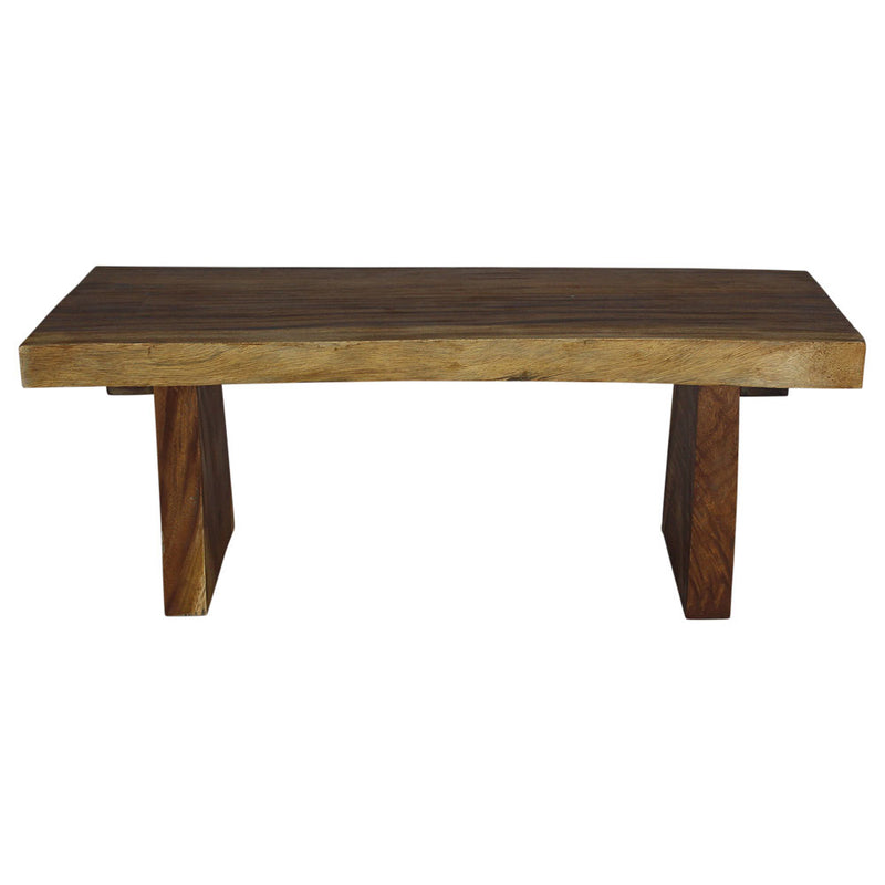 Haussmann Wood Natural Edge Bench 48 in x 18 x 18 in H KD Oak Oil