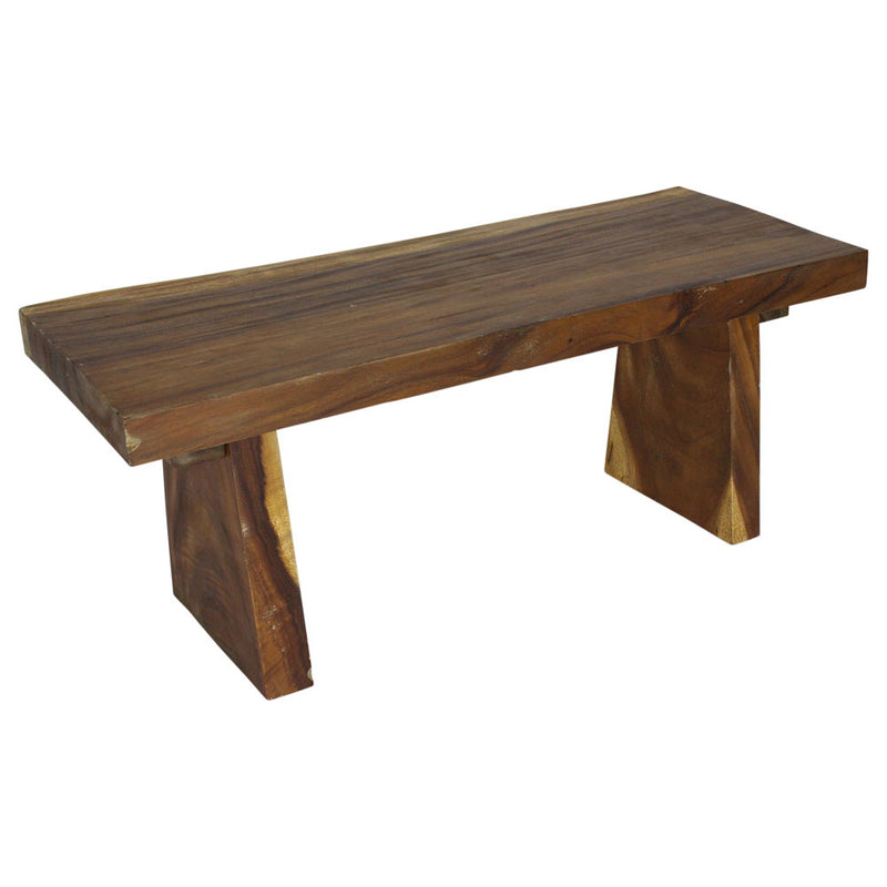 Haussmann Wood Natural Edge Bench 48 in x 18 x 18 in H KD Oak Oil