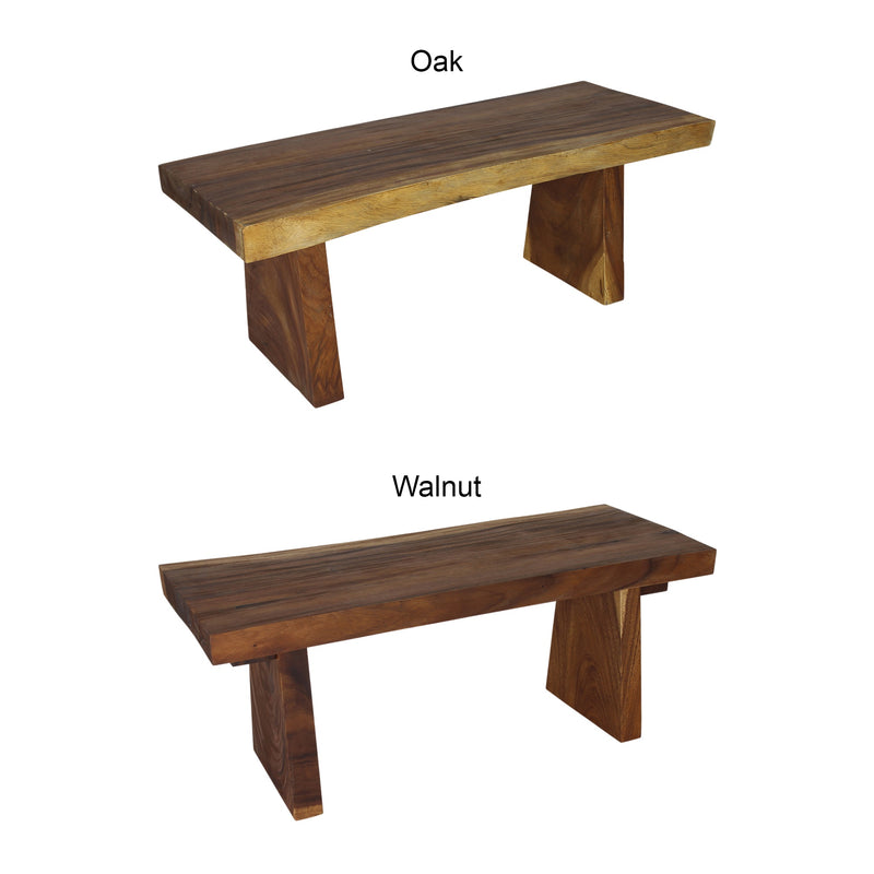 Haussmann Wood Natural Edge Bench 48 in x 18 x 18 in H KD Oak Oil