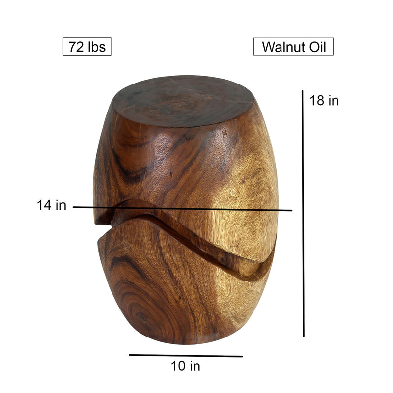 Haussmann® Wood Barrel Puzzle stand 14Dx18 in H (10 in Flats) Walnut Oil