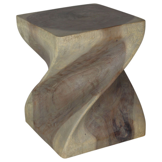 Image Haussmann® Wood Big Twist Coffee Table 16 in SQ x 20 in High Grey Oil