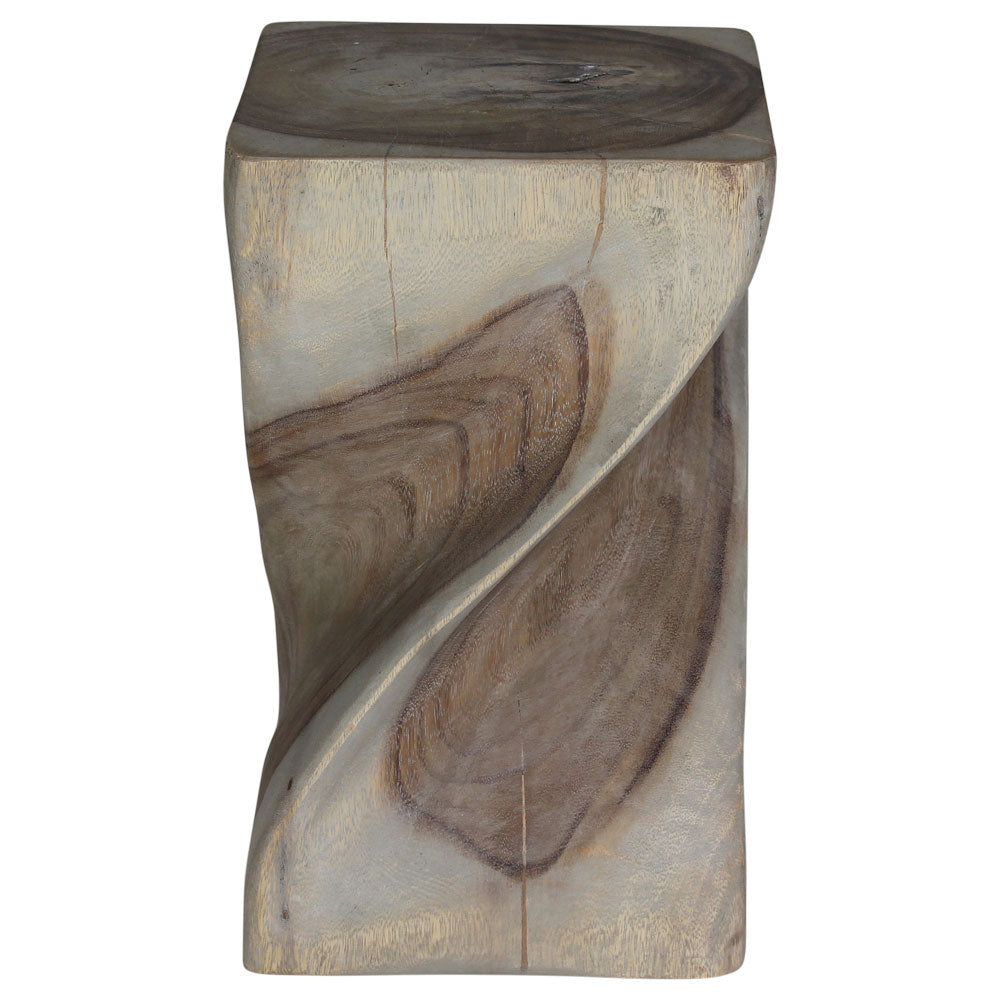 Haussmann Big Twist Pedestal Table, Grey, 12 x 12 x 20 in H