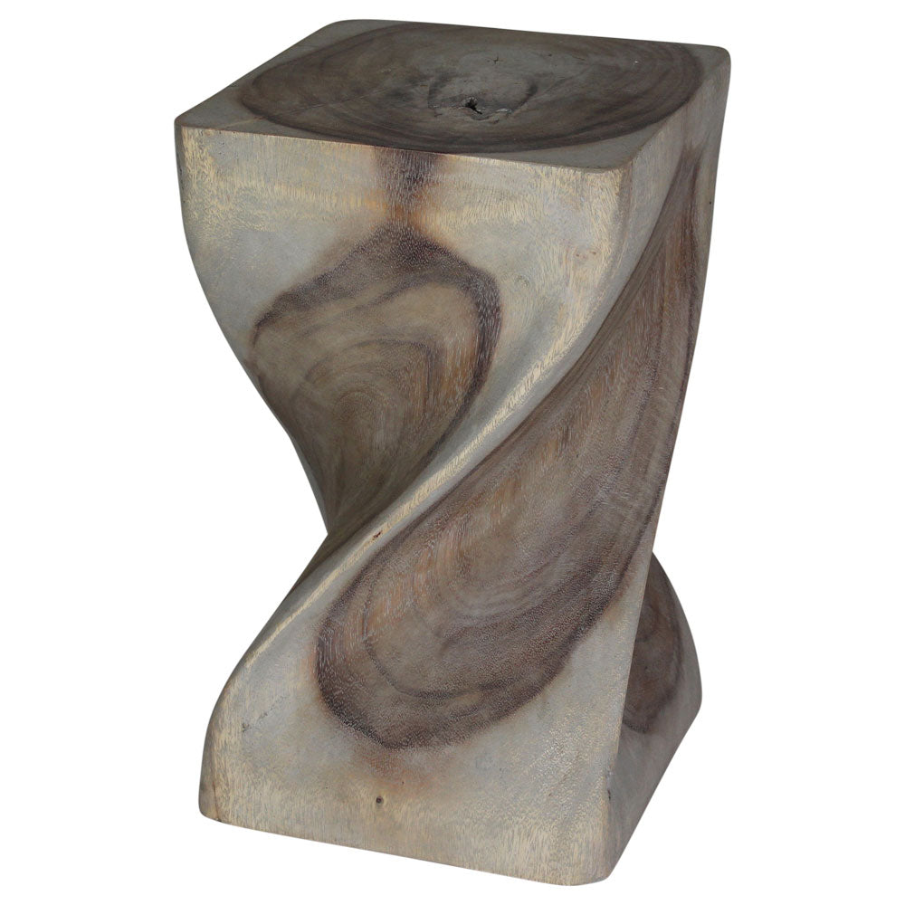 Haussmann Big Twist Pedestal Table, Grey, 12 x 12 x 20 in H