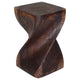 Haussmann Big Twist Pedestal Table, Mocha, 12 x 12 x 20 in H