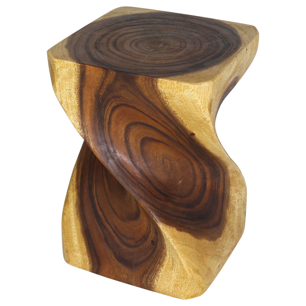 Haussmann Big Twist Pedestal Table, Oak, 14 x 14 x 20 in H