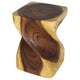 Haussmann Big Twist Solid Wood End Table - 14 x 14 x 20 in - Oak