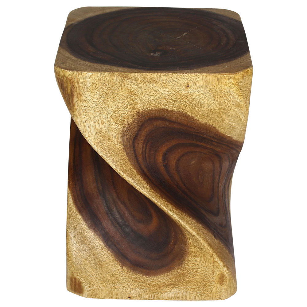 Haussmann Big Twist Pedestal Table, Oak, 14 x 14 x 20 in H