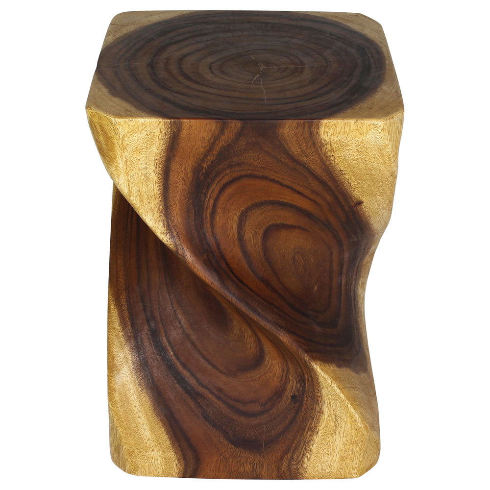 Haussmann Big Twist Pedestal Table, Oak, 14 x 14 x 20 in H