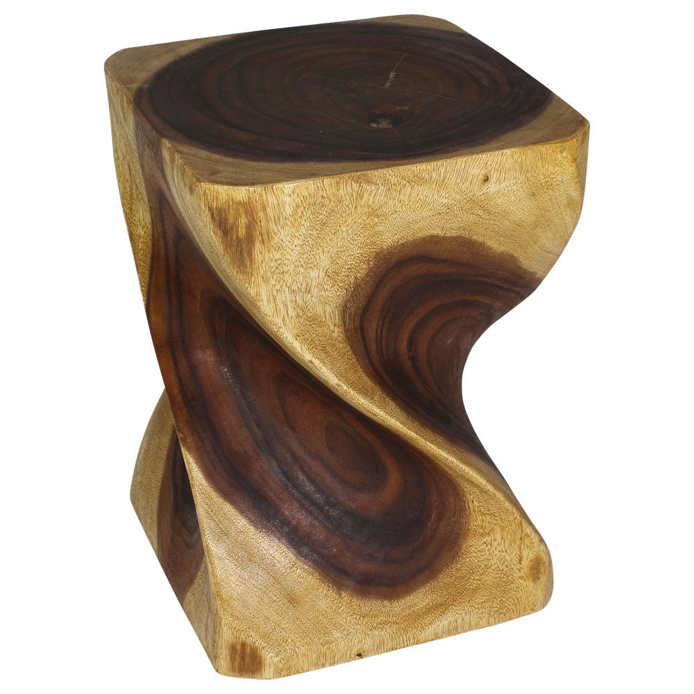 Haussmann Big Twist Pedestal Table, Oak, 14 x 14 x 20 in H