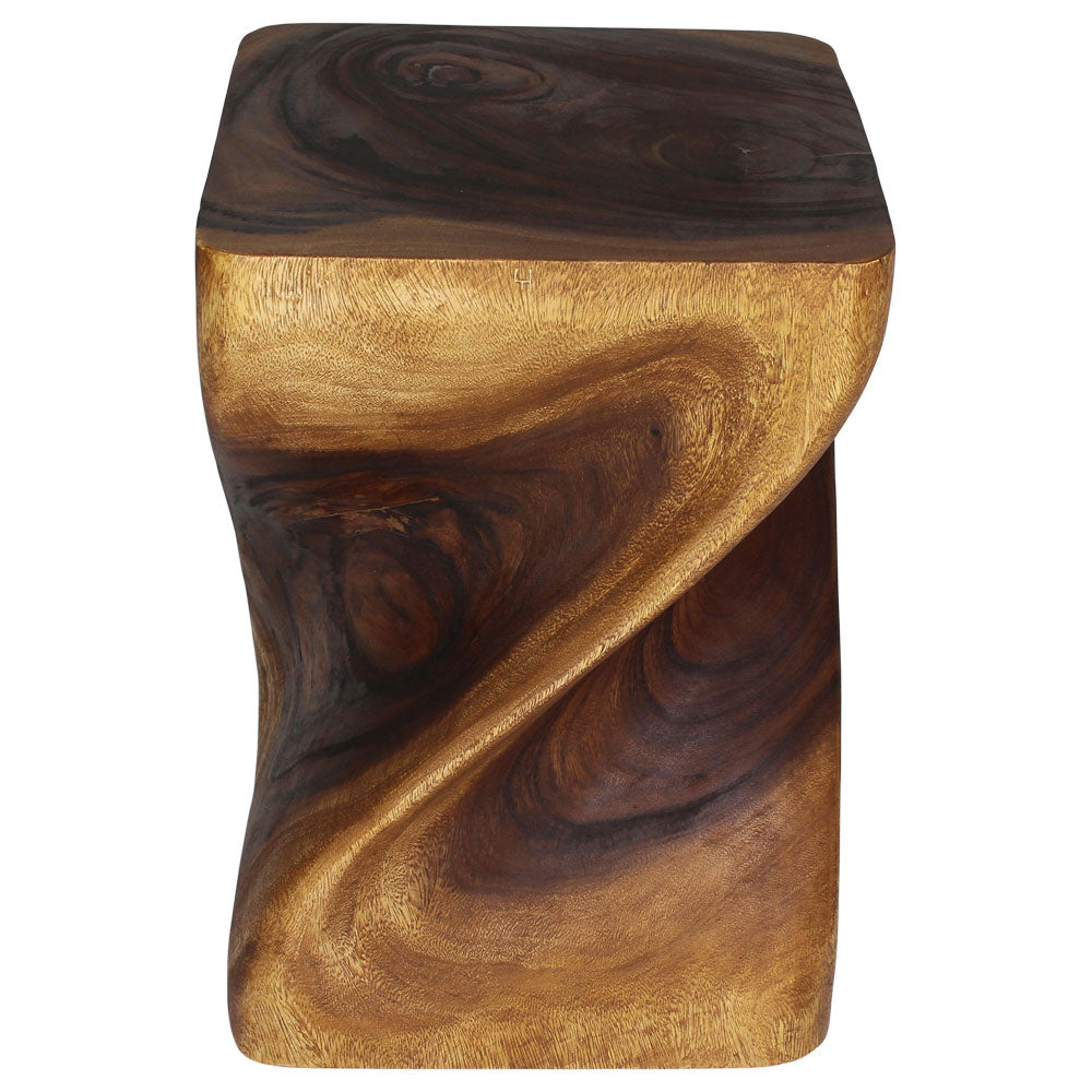 Haussmann Big Twist Pedestal Table, Walnut, 14 x 14 x 20 in H