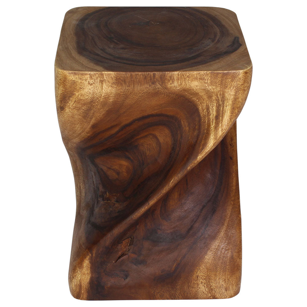 Haussmann Big Twist Pedestal Table, Walnut, 14 x 14 x 20 in H