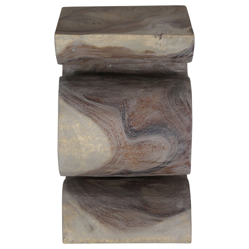 Haussmann® Wood BIG Wave Verve Accent Snake Table 12 x 14 x 20 in H Agate Grey Oil