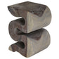 Haussmann Big Wave hand-carved wood end table, Agate Grey, 12 x 14 x 20 in H