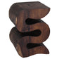 Haussmann Big Wave hand-carved wood end table, Mocha, 14 x 14 x 20 in H