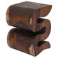 Haussmann Big Wave Solid Wood End Table - 14 x 14 x 20 in - Mocha