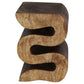 Haussmann Big Wave hand-carved wood end table, Walnut, 14 x 14 x 20 in H