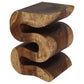 Haussmann Big Wave Solid Wood End Table - 14 x 14 x 20 in - Walnut