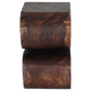 Haussmann Big Wave hand-carved wood end table, Mocha, 12 x 14 x 20 in H