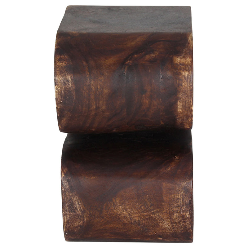 Haussmann® Wood BIG Wave Verve Accent Snake Table 12 x 14 x 20 in H Mocha Oil