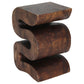Haussmann Big Wave Solid Wood End Table - 12 x 14 x 20 in - Mocha