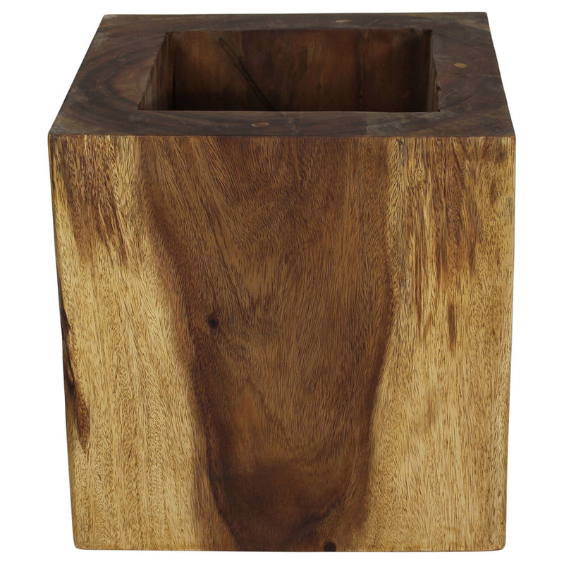 Haussmann® Wood Cube Table 18 in SQ x 18 in High Hollow inside Oak Oil