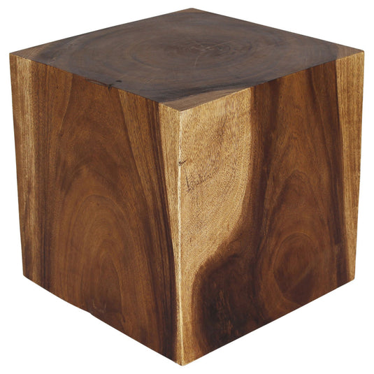 Image Haussmann® Wood Cube Table 18 in SQ x 18 in High Hollow inside Walnut Oil