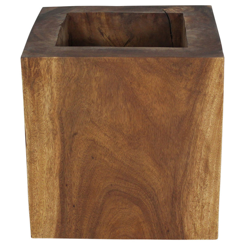 Haussmann® Wood Cube Table 18 in SQ x 18 in High Hollow inside Walnut Oil