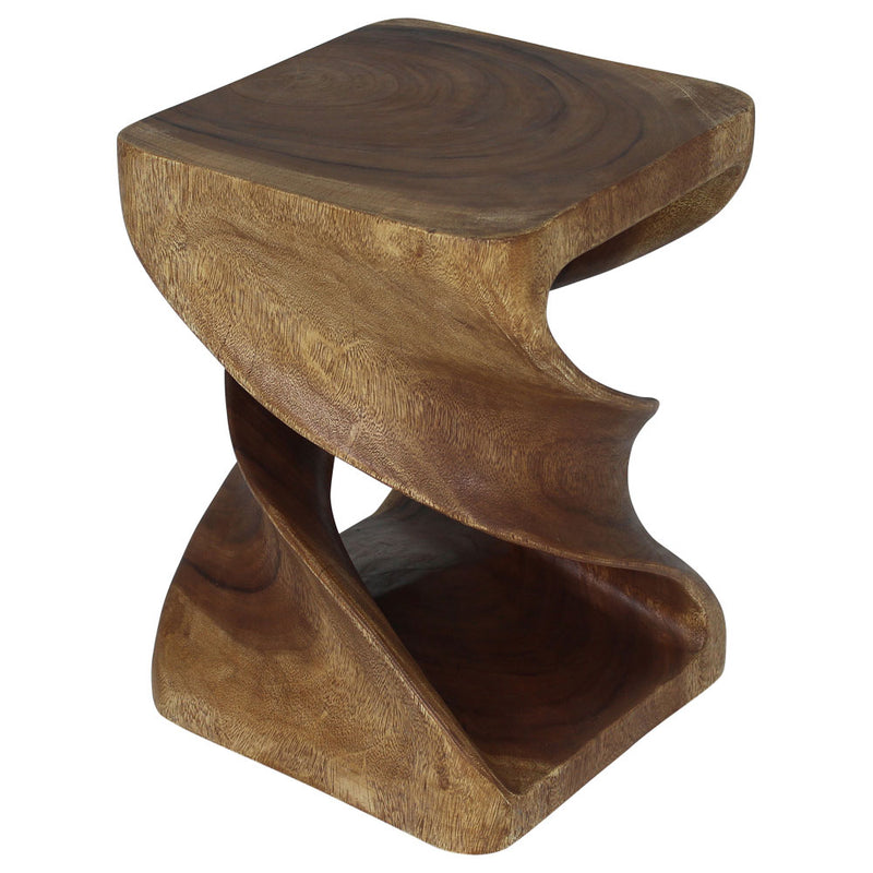 Haussmann® Wood Double Twist End Table 15 x 15 x 20 in High Walnut Oil