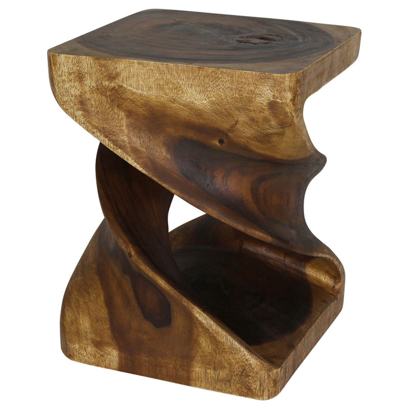 Double Twist End Table 18 x 18 x 23 in H Walnut Oil