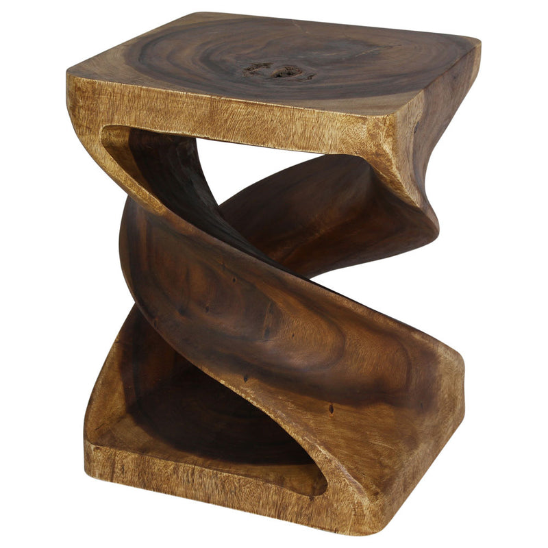 Double Twist End Table 18 x 18 x 23 in H Walnut Oil